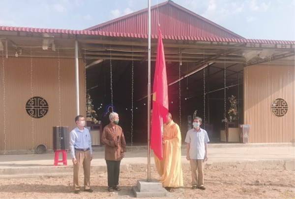 Lễ thượng cờ tại chùa Phúc Linh - xã Gia Phố