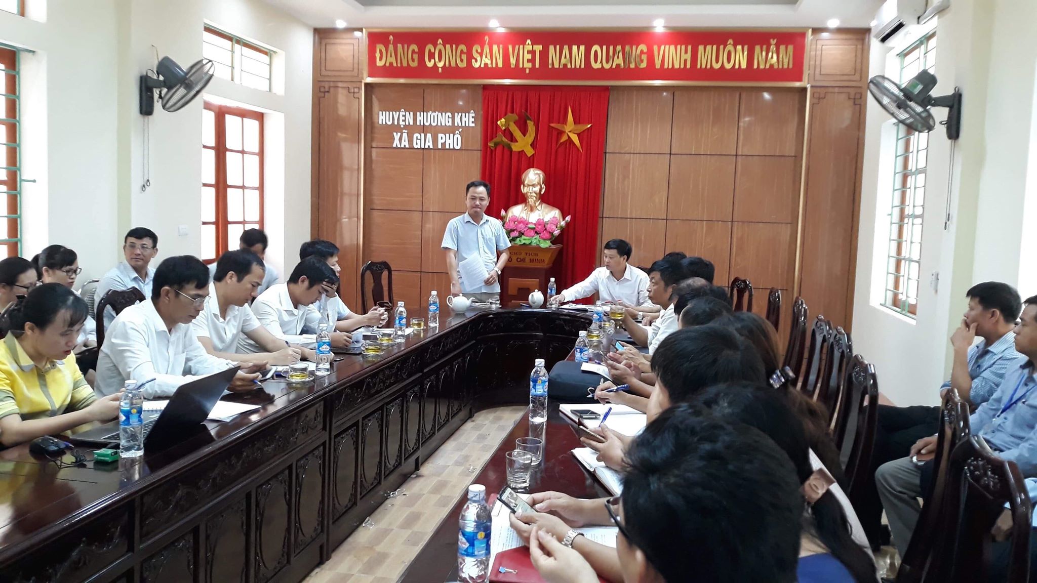 Văn phòng điều phối chương trình mục tiêu quốc gia xây dựng Nông Thôn Mới tỉnh Hà Tĩnh kiểm tra soát xét 20 tiêu chí nông thôn mới tại xã Gia Phố